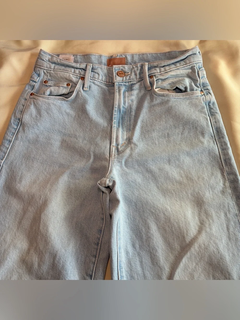 MOTHER- The Twister Ankle Fray Wide Leg Jeans in Cowabunga Size 26 Jeans